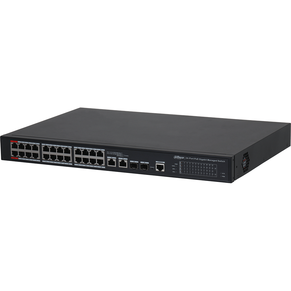 EOL: 24-port Managed PoE 2.0 Gigabit Ethernet Switch - Dahua Technology -  World Leading Video-Centric AIoT Solution & Service Provider